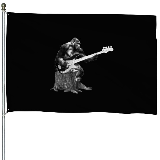 Bass Guitar Headstock Bass Guitar House Flags Print