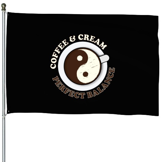 Yin Yang Yoga Coffee and Cream House Flags