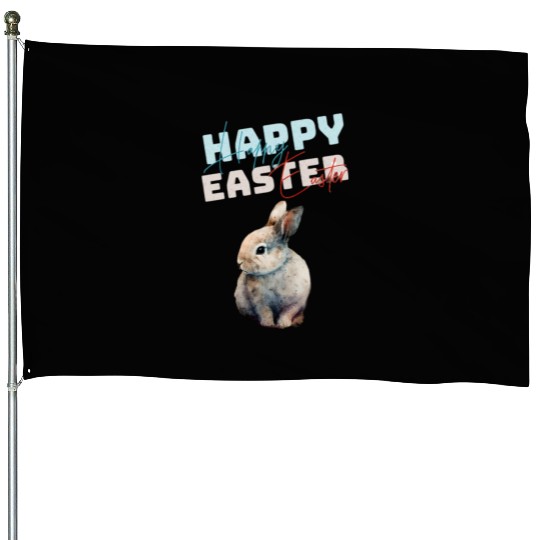 Funny Cute Happy Easter Bunny House Flags
