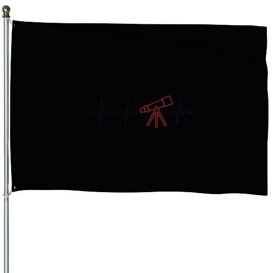 Astronomy Heartbeat Cosmologist Astrophysicist House Flags