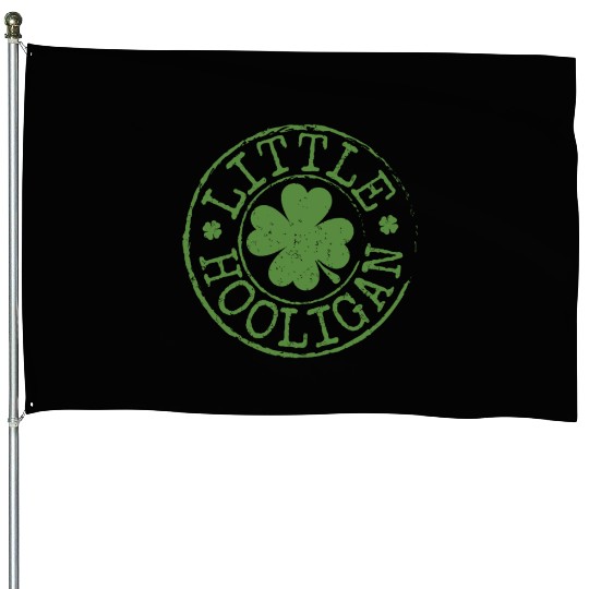 Little Hooligan Irish Clovers Kids Boy Girl St Pat House Flags
