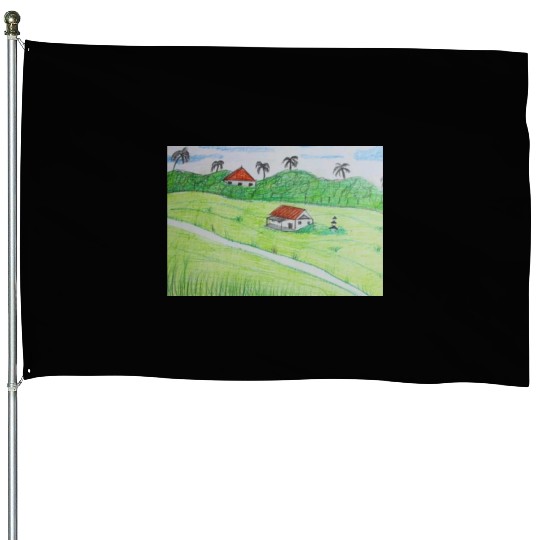 green grass House Flags