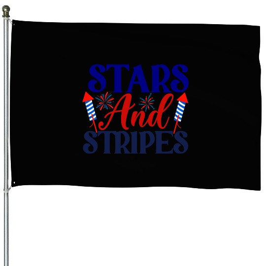 Stars And Stripes House Flags