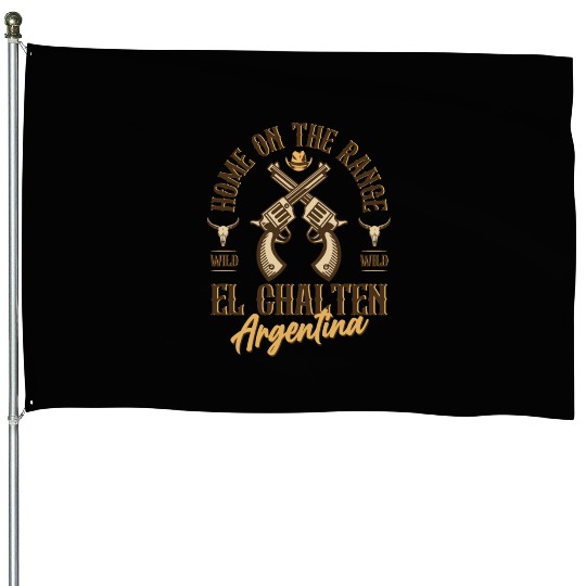 El Chalten Argentina wild west town House Flags