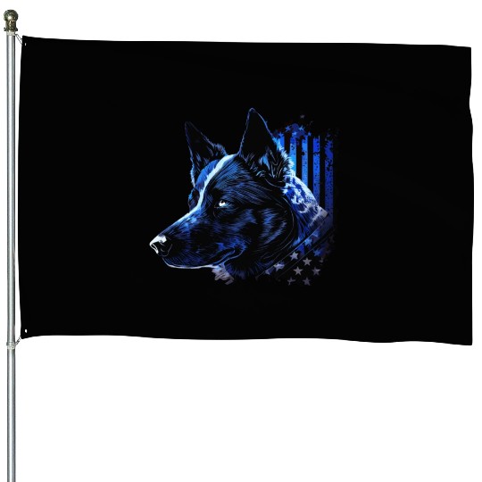 American Police Flag K9 Unit Patriotic Dog Lover House Flags