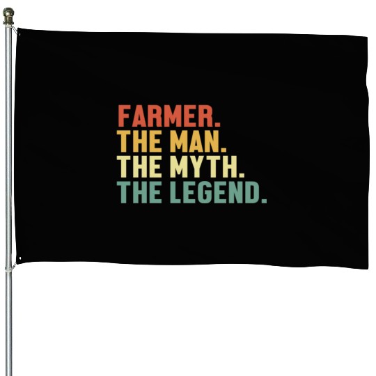 Farmer Man Myth Legend Agribusiness Agriculture House Flags