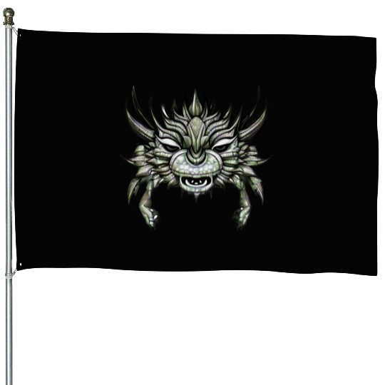 crab dragon green House Flags