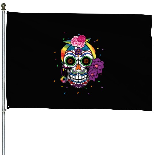 Gay Dia De Los Muertos LGBTQ LGBT Pride Month House Flags