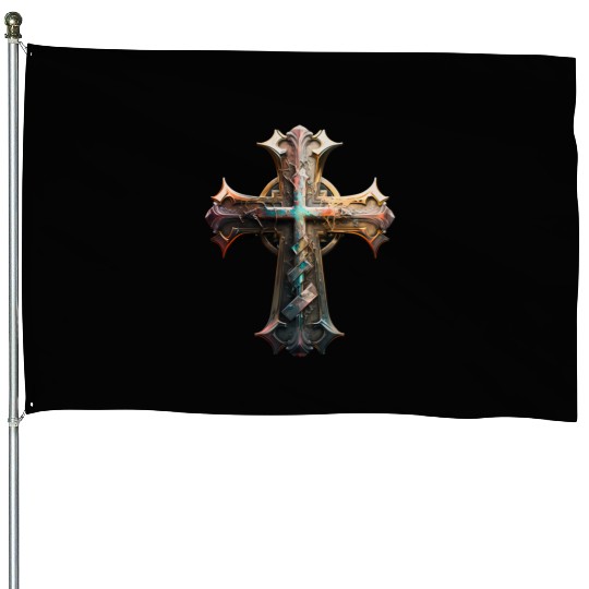 Jesus Cross Painting House Flags