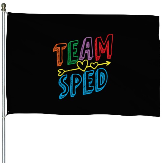 Team Sped Awareness Special Education Teacher House Flags