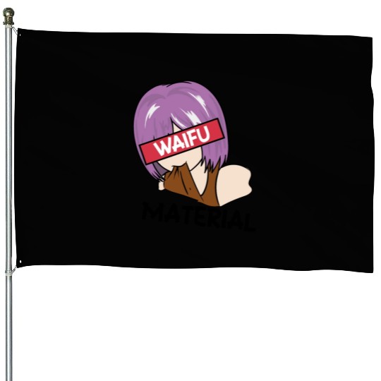 Anime Waifu Material Manga Eyes Japanese House Flags