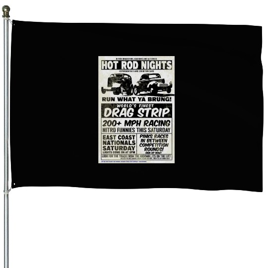 Vintage Hot Rod Classic Drag Racing Poster #9 House Flags