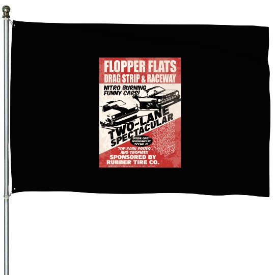 Vintage Hot Rod Classic Drag Racing Poster House Flags
