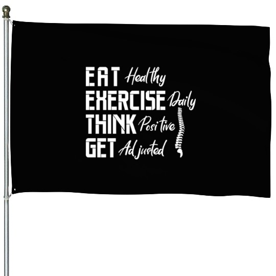 Eat Healthy Exercise Daily Think Positive Adjusted House Flags