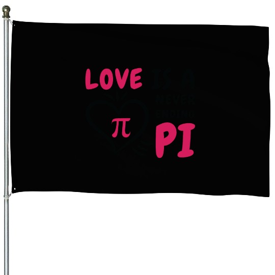 Pi Day Love Pi Symbol Mathematics Number House Flags
