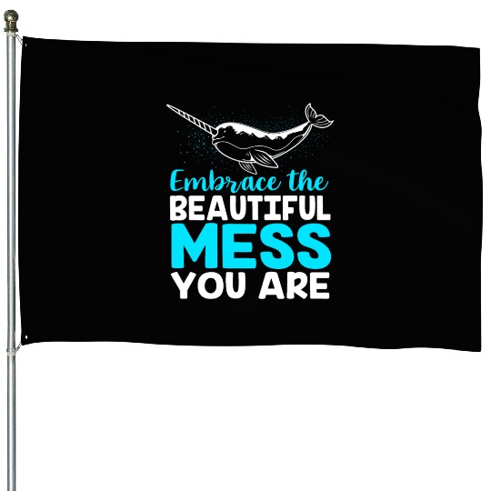 Inspirational Animal Quote Sea Creature Narwhal House Flags