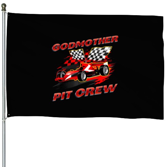 Godmother Pit Crew Race Car Birthday Party Racing House Flags