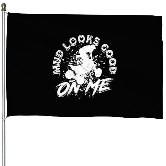 Offroad racing Dirt Mud Quad Bike Rider House Flags