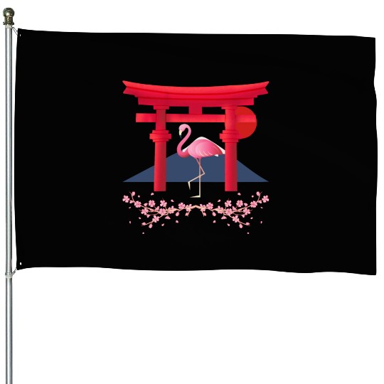 Japanese flamingo House Flags