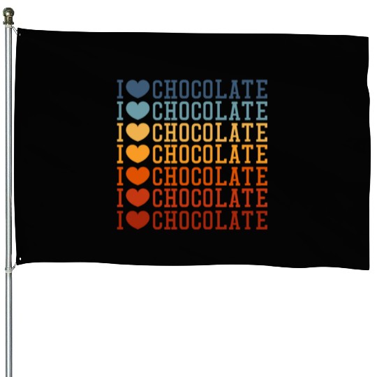 I Love Chocolate Retro Vintage House Flags