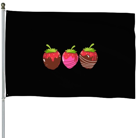 Strawberry Chocolate House Flags