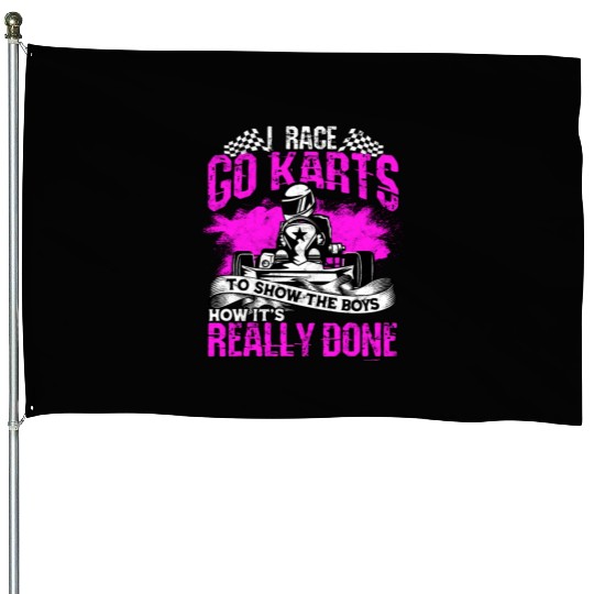 Go Kart Racer Pit Crew Car Racing Karting House Flags
