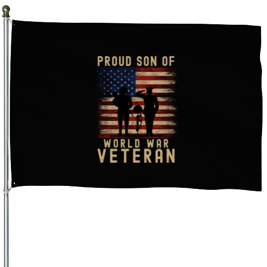 Proud Son of World War 2 Veteran House Flags
