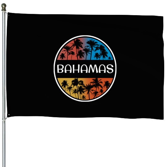 Bahamas Stylish Vacation Souvenir Palm Tree House Flags