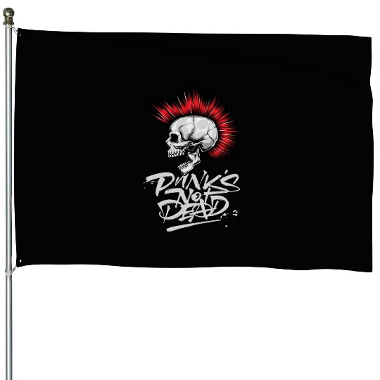 skeleton Bone Skull Punk Rock Band Metal Music House Flags