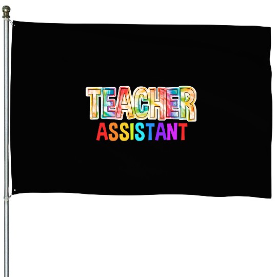 Teacher Assistant Tie Dye Back To School House Flags