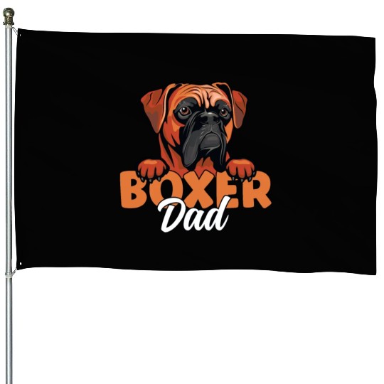 Boxer Dad Dog Lover Boxer Dog Father Boxer Dog House Flags