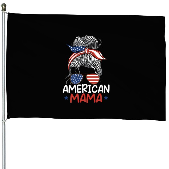 Patriotic America USA 4th Of July American Mama House Flags