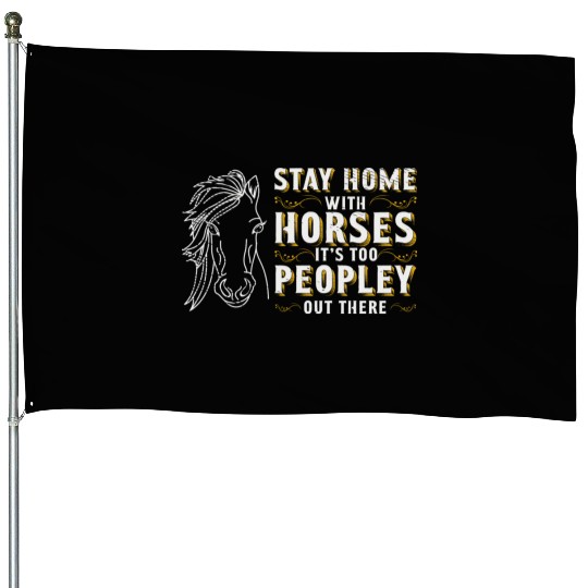 Horse Riding Equestrian Horses Lover Pony Design House Flags