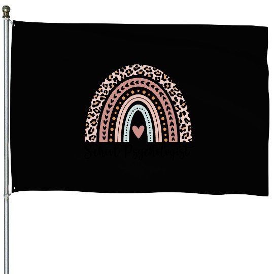 School Psychologist Gift House Flags