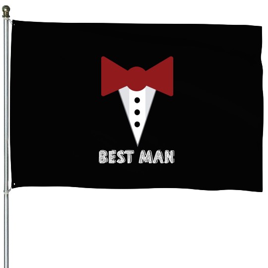 Best Man Wedding Party Mock Tuxedo House Flags