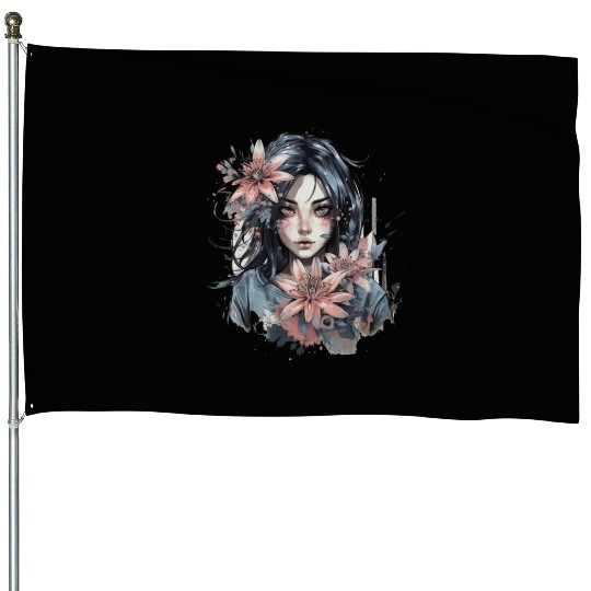 Japanese Spider Lily Soft Anime Aesthetic Flower House Flags