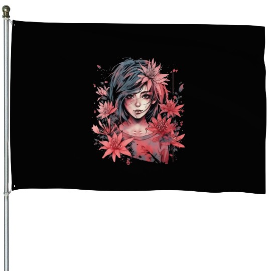 Japanese Spider Lily Soft Anime Aesthetic Flower House Flags