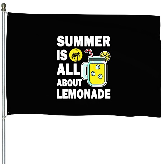 Lemonade Lover Summer Quote House Flags