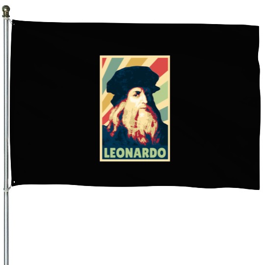 Leonardo Da Vinci Vintage Colors House Flags