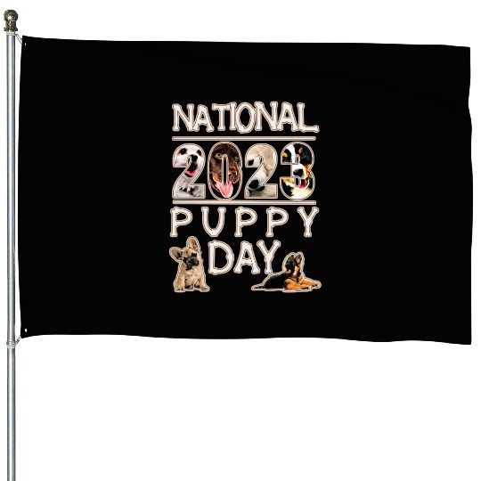 NATIONAL PUPPY DAY 2023 - #NationalPuppyDay House Flags