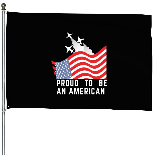 Wings of Liberty: Red, White, and Blue Plane House Flags