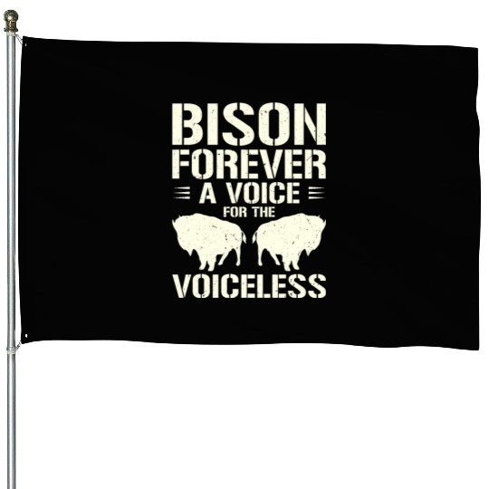 World Wildlife Day Retro Bison Wildlife Animal House Flags
