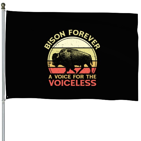 World Wildlife Day Retro Bison Wildlife Animal House Flags