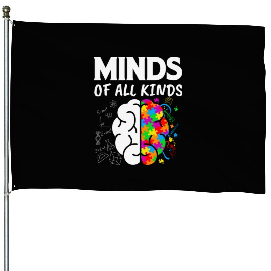 Minds of all Kind Neurodiversity Brain House Flags