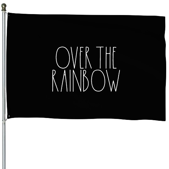 Over the Rainbow White Rae Dunn Inspired Decor House Flags