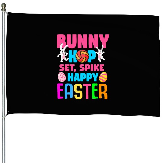 Easter Volleyball Bunny Holiday Rabbit Sport House Flags