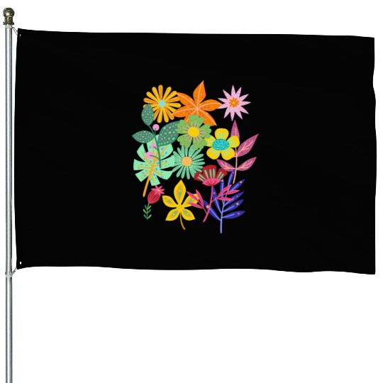 garden flowers House Flags
