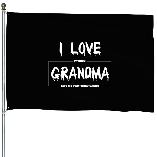 I love my grandma Funny sarcastic video games House Flags