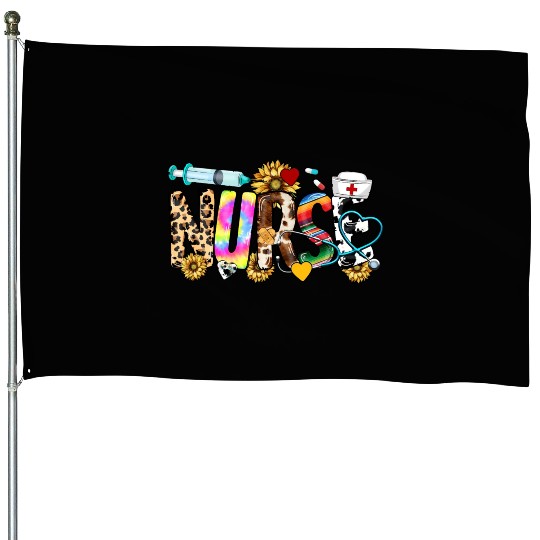 Registered Nurse Nursing School Nurse Week Leopard House Flags