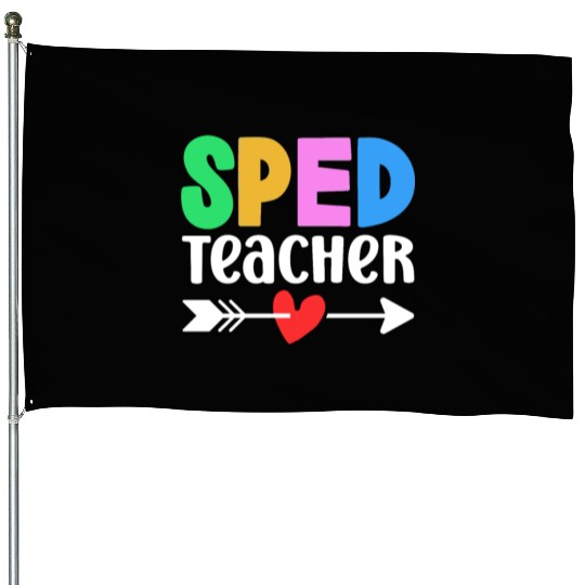 Sped Teacher Special Education Cute Awareness House Flags
